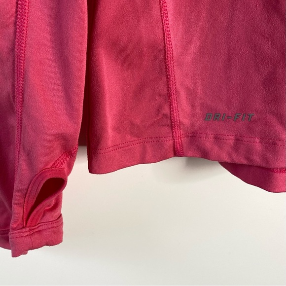 Nike Element Womens 1/4 Zip Pullover Sz S Pink Dri-Fit Mock Collar Thumb Holes - Picture 2 of 9